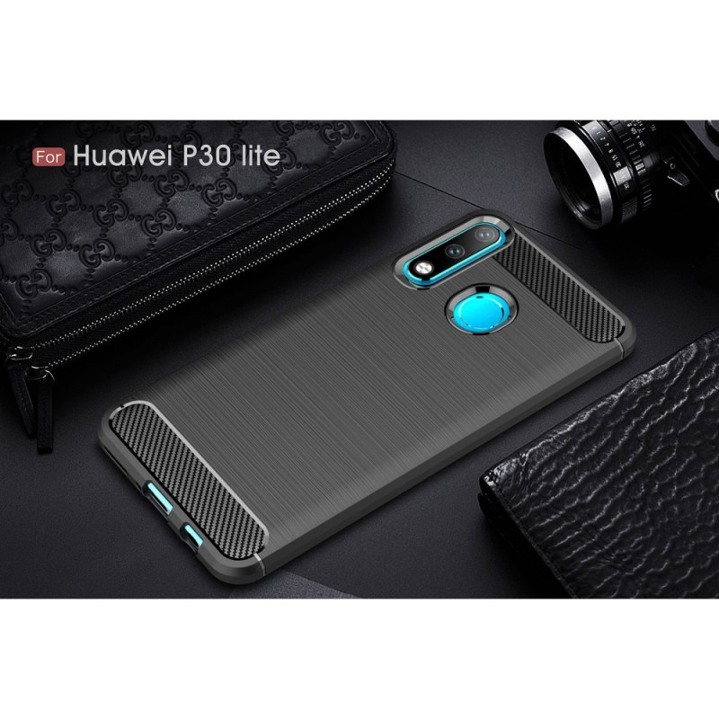 Carbon Fiber Texture Brushed TPU Shell Huawei P30 Lite - Black