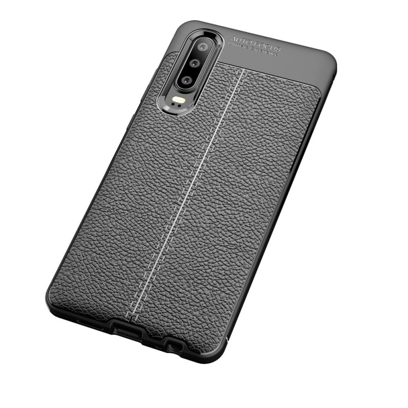 Litchi Coated Hard Plastic Casing Huawei P30 - Musta
