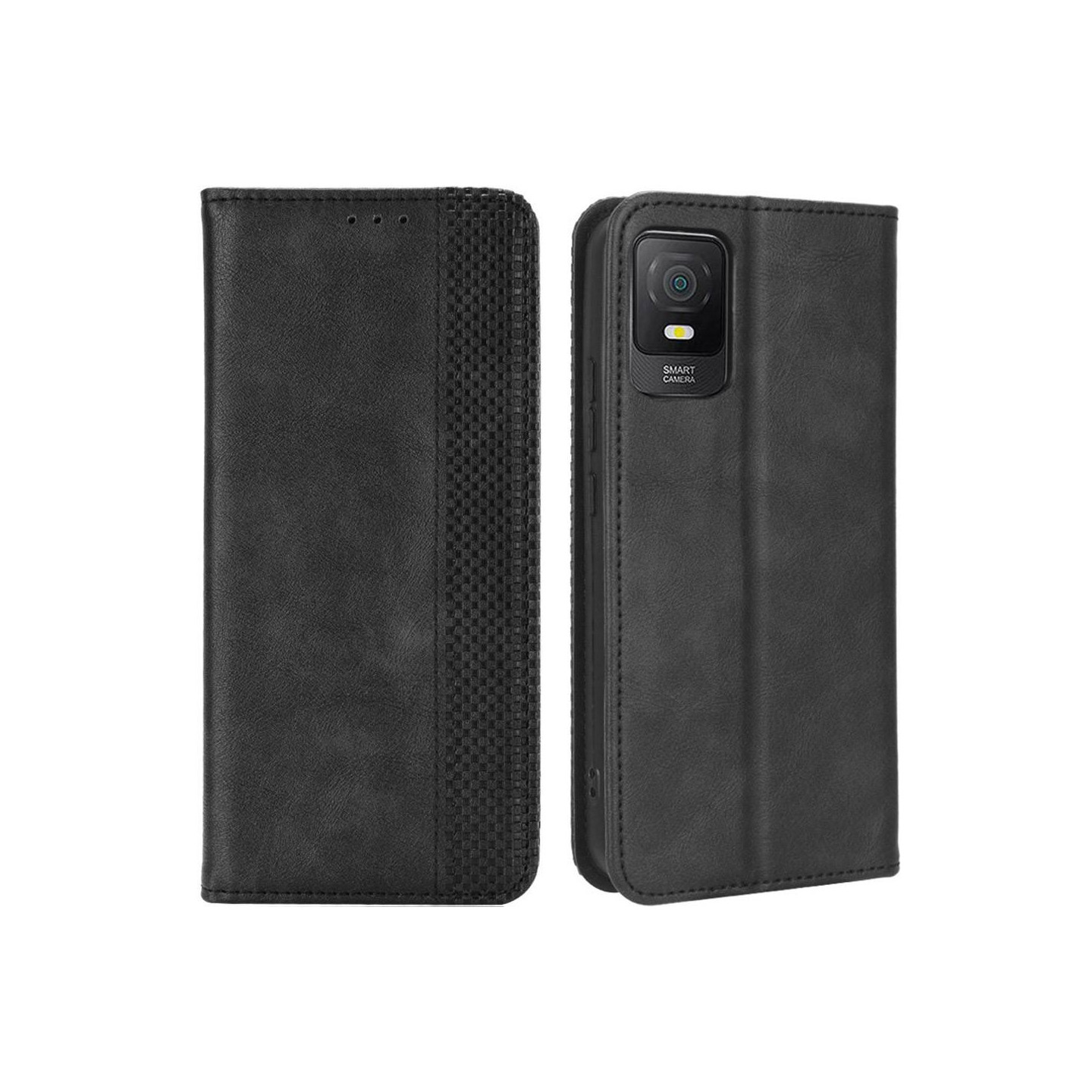 Wallet Stand Flip Telefontaske til TCL 403 - Sort