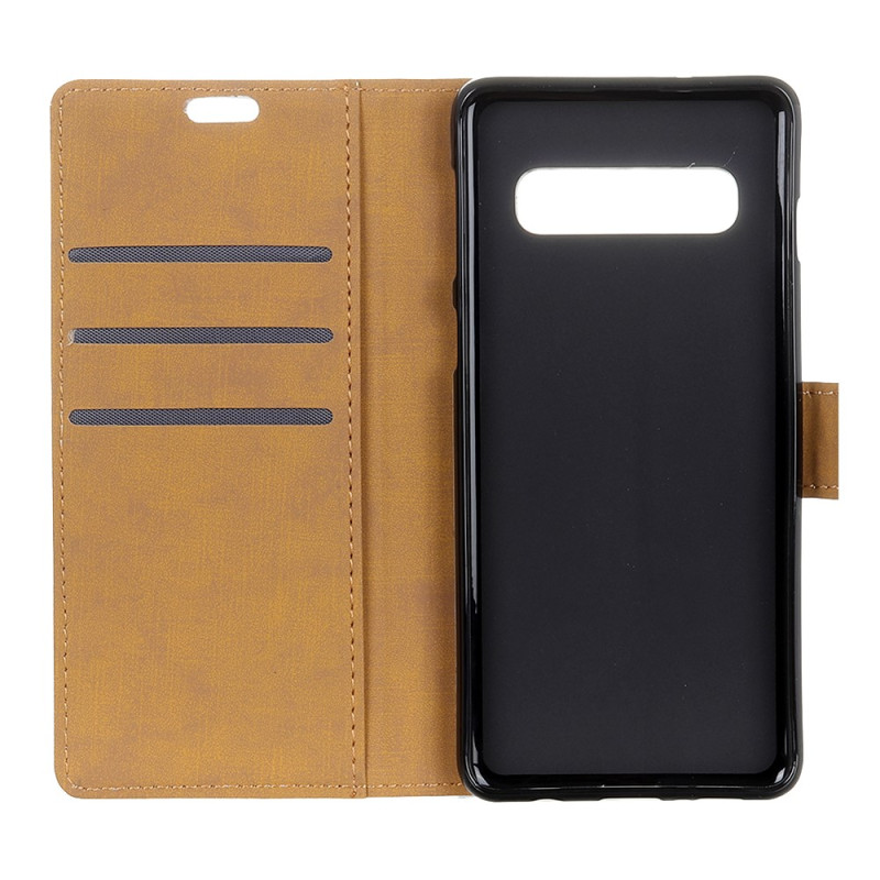Wallet Stand Leather Protective Phone Case for Samsung Galaxy S10 - Black