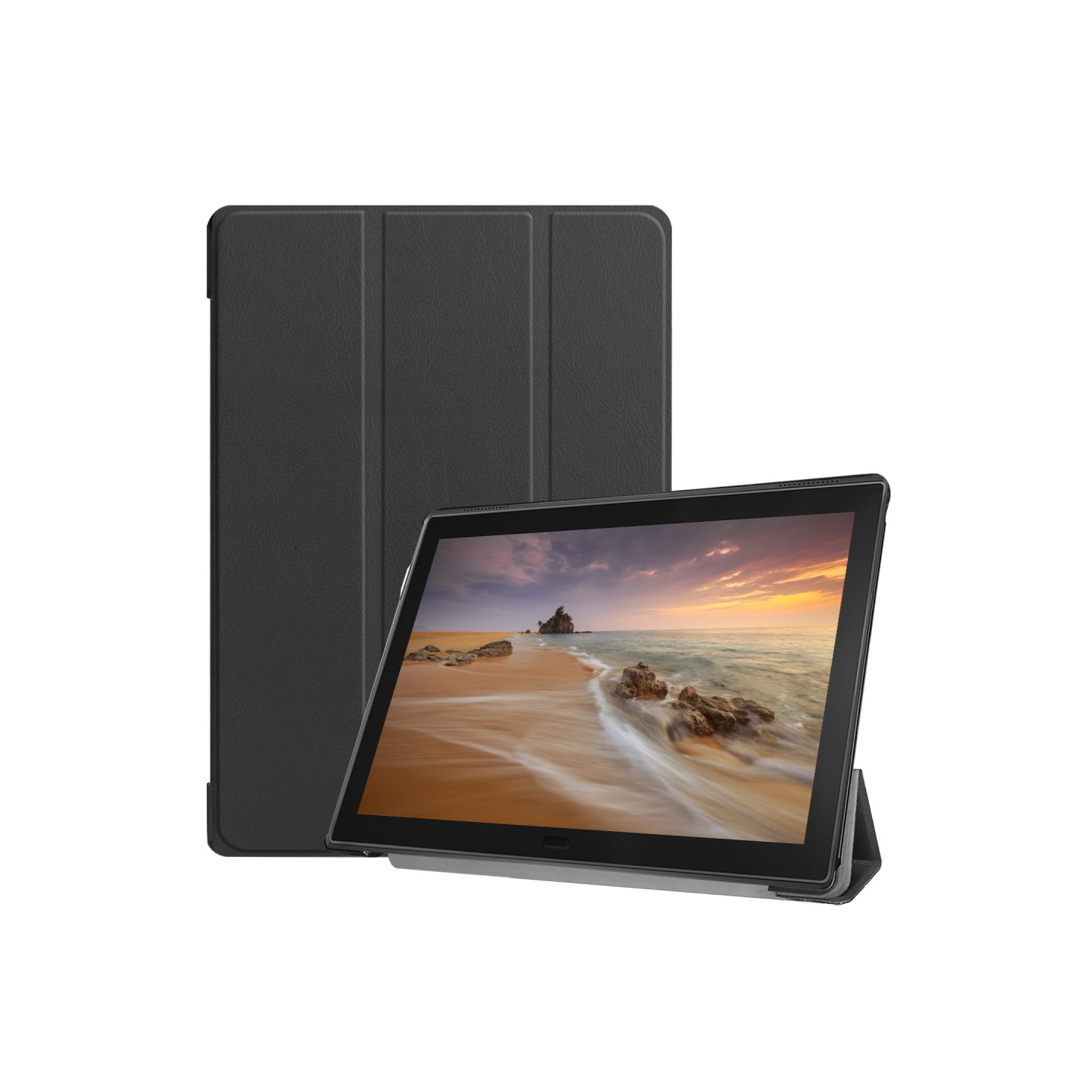 Tri - fold Veske til Lenovo Tab E10 - Svart