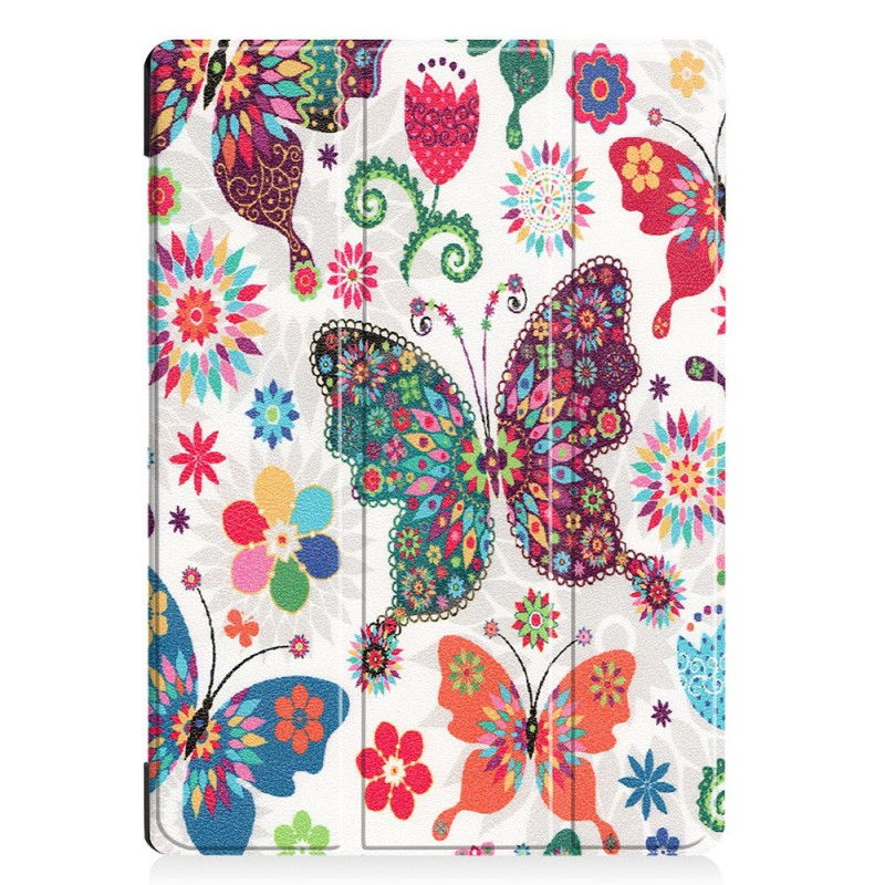 Pattern Printing Tri - fold Stand Kansi Lenovo Tab E10 - Butterfly