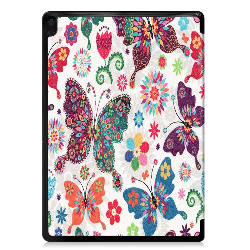 Pattern Printing Tri - fold Stand Cover Lenovo Tab E10 - Butterfly