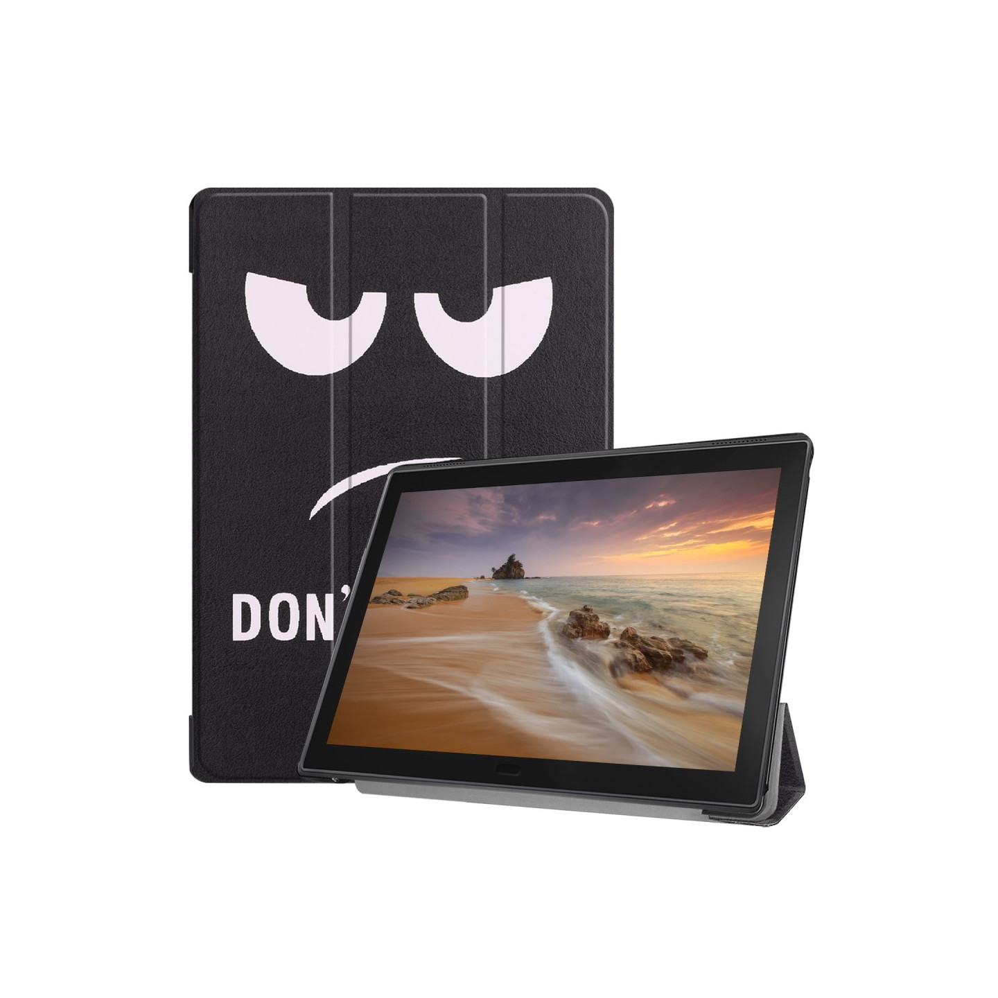 Pattern Printing Tri - fold Stand Cover Lenovo Tab E10 - Do not Touch Me
