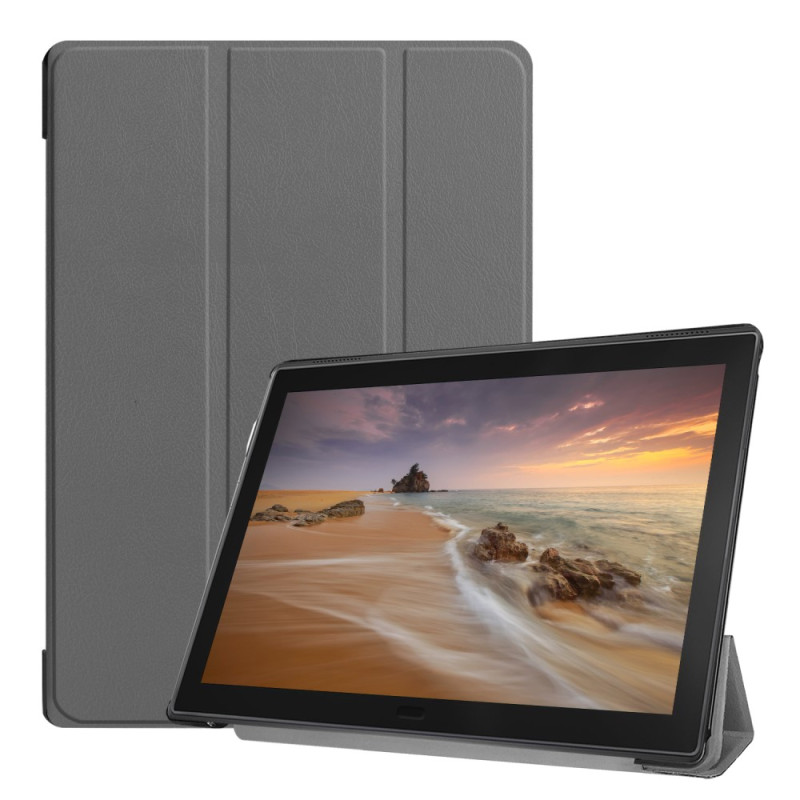 Tri - fold Stand Cover for Lenovo Tab E10 - Gray