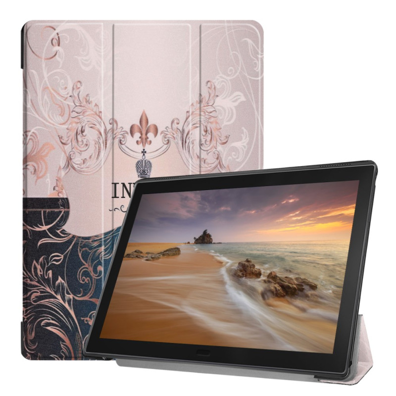 Trifoldbart cover til Lenovo Tab E10 - engelske tegn