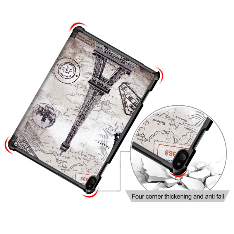 Kolminkertainen jalustan kansi Lenovo Tab P10 - mallille - Eiffel - torni