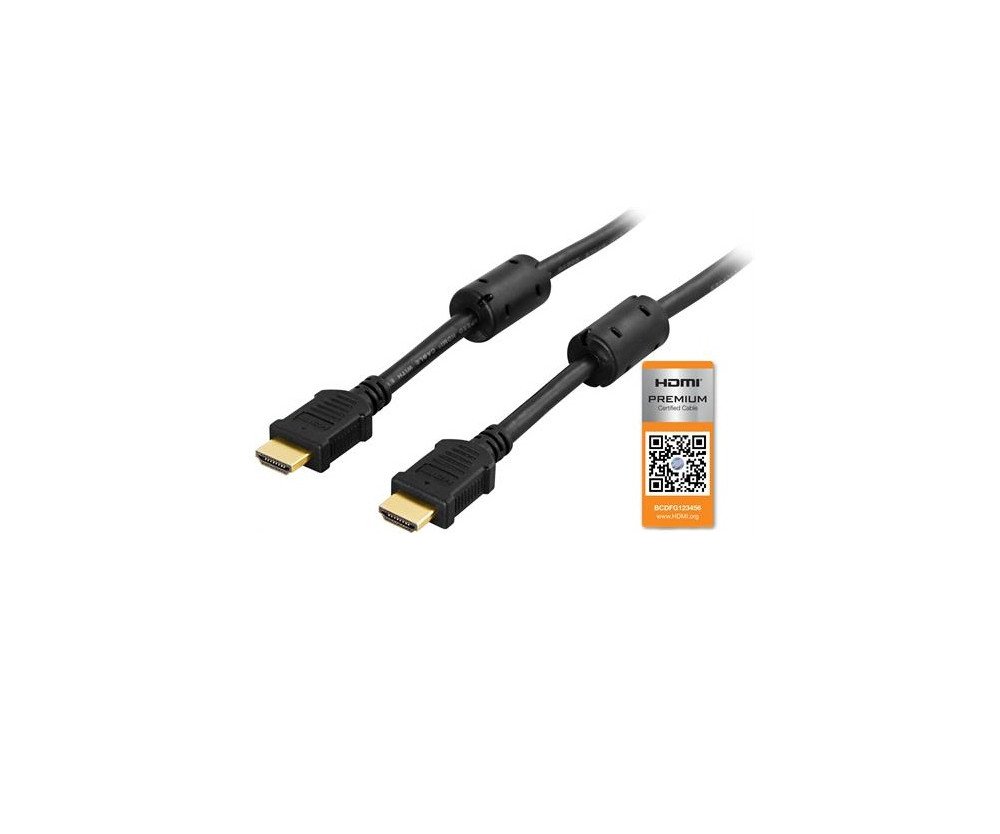 DELTACO HDMI 2.0-kabel, HDMI Type A ha, guldpläterad, 3m