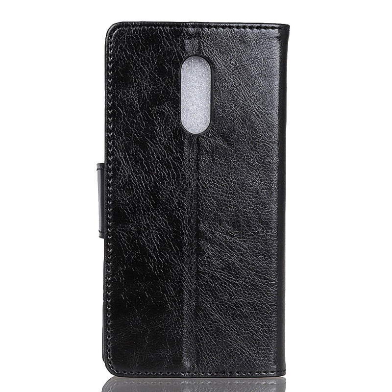 Textured Split Leather Mobile Phone Casing Nokia 5.1 Plus - Black