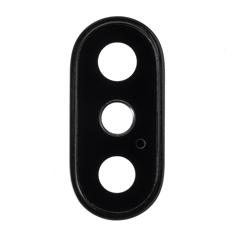 iPhone X Back Camera Lens Kansi with Bracket and Glass Replacement - Musta