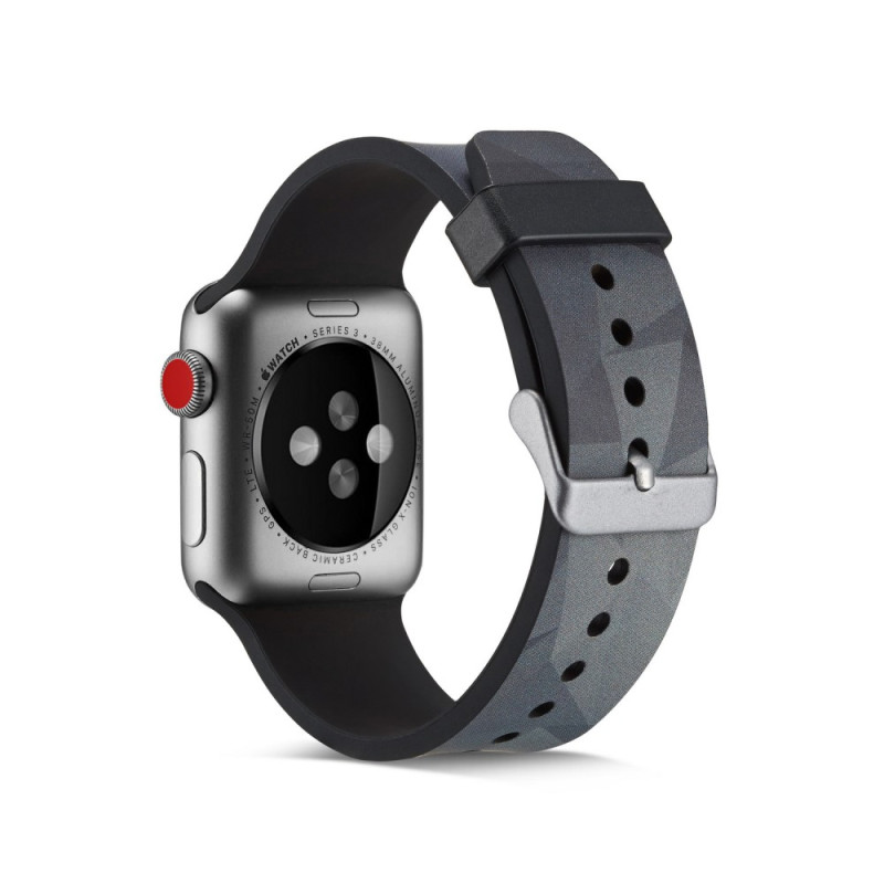 Silikon klokkerem til Apple Watch 4 40mm, 3/2/1 38mm - grå trekant