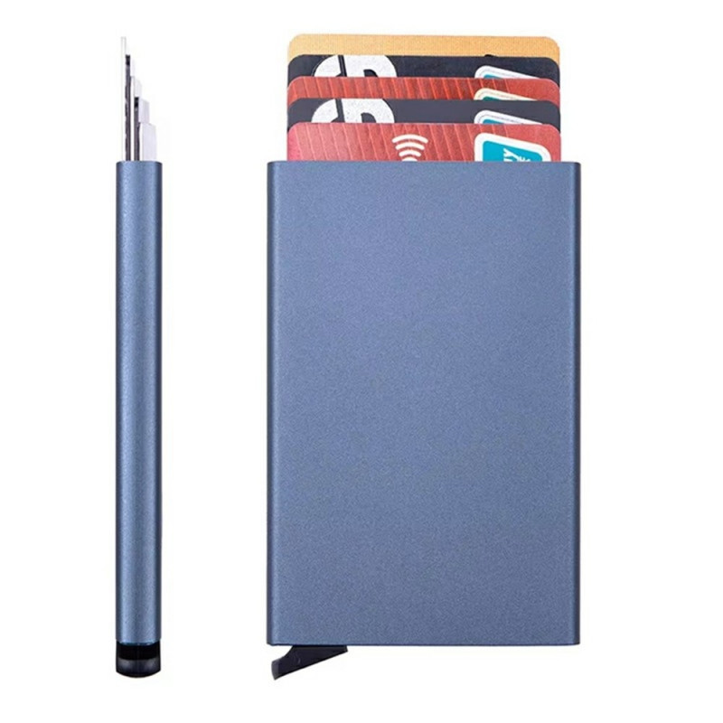 RFID Blocking Aluminum Card Holder Slim Design Credit Card Holder - Gray