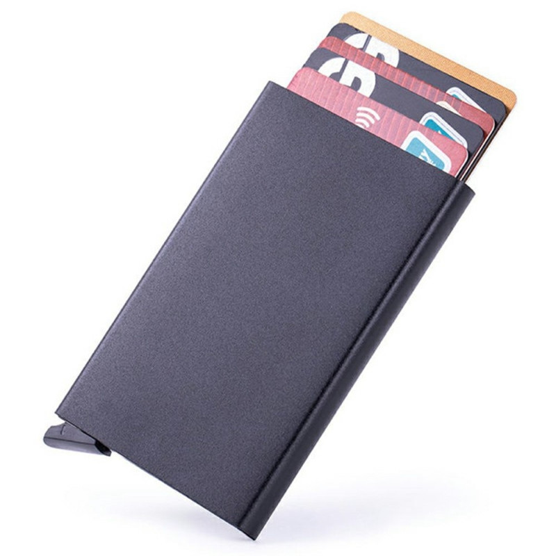 RFID Blocking Aluminum Card Holder Slim Design Credit Card Holder - Gray