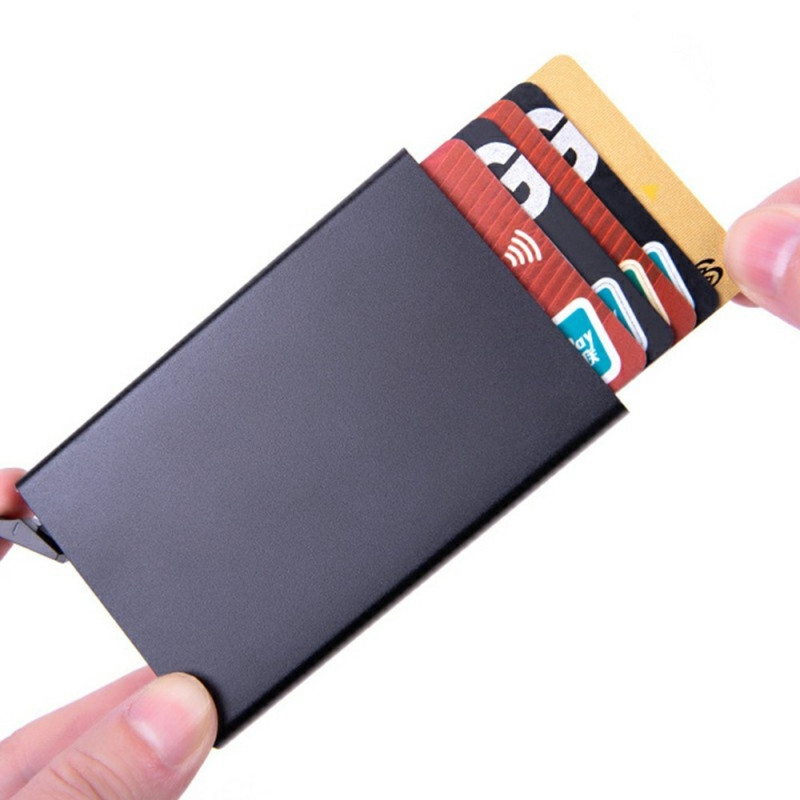 RFID-estävä alumiininen korttikotelo, ohut muotoilu, luottokorttikotelo - Punainen