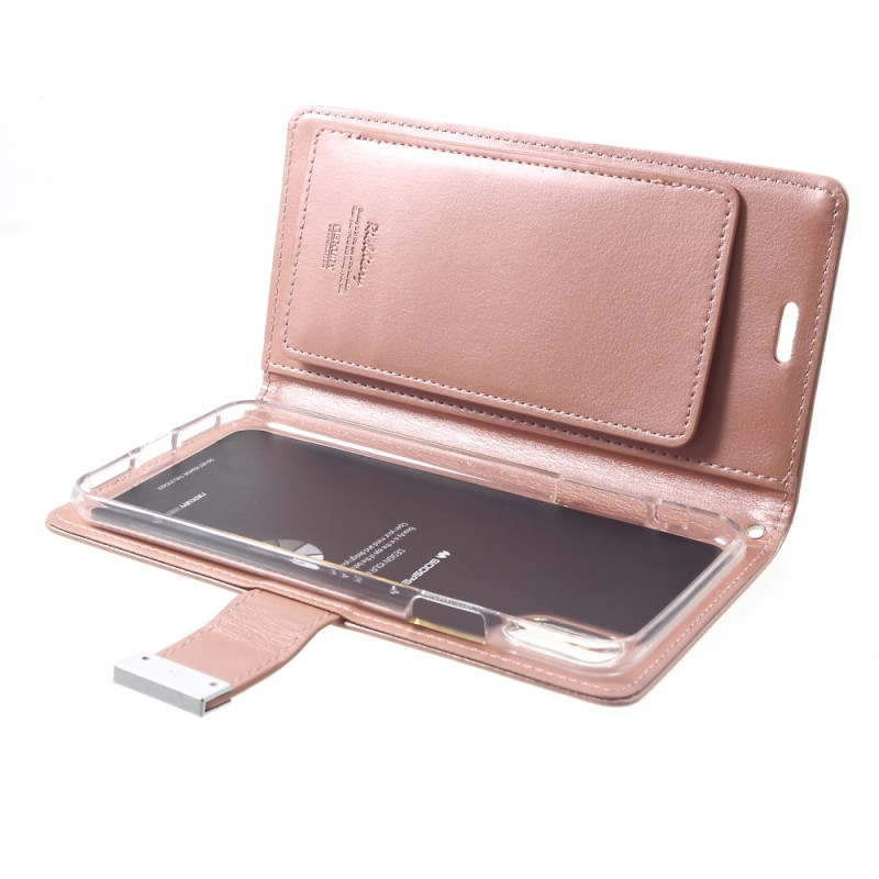 MERCURY GOOSPERY Rich Diary Lompakkokotelo iPhone XS Max - RoseGold