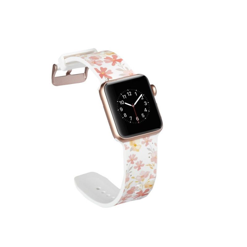 Silikoninen kellohihna Apple Watch 4 44mm, Series 3/2/1 42mm - Kukat