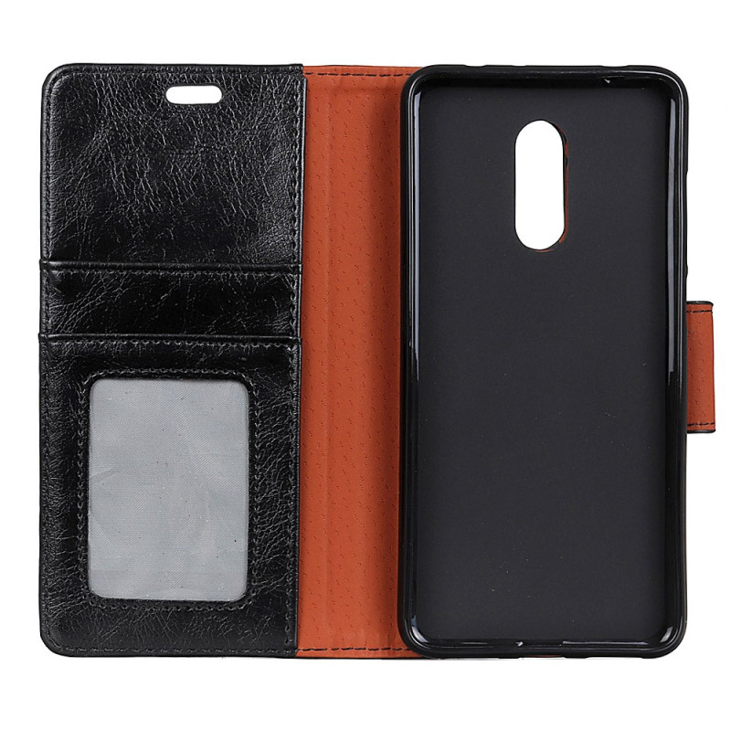 Textured Split Leather Mobile Phone Casing Nokia 6.1 Plus - Black