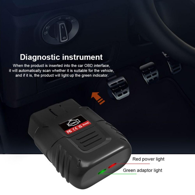 V019 OBD 2 Car Trouble Diagnostic Bluetooth Fault Code Decoder