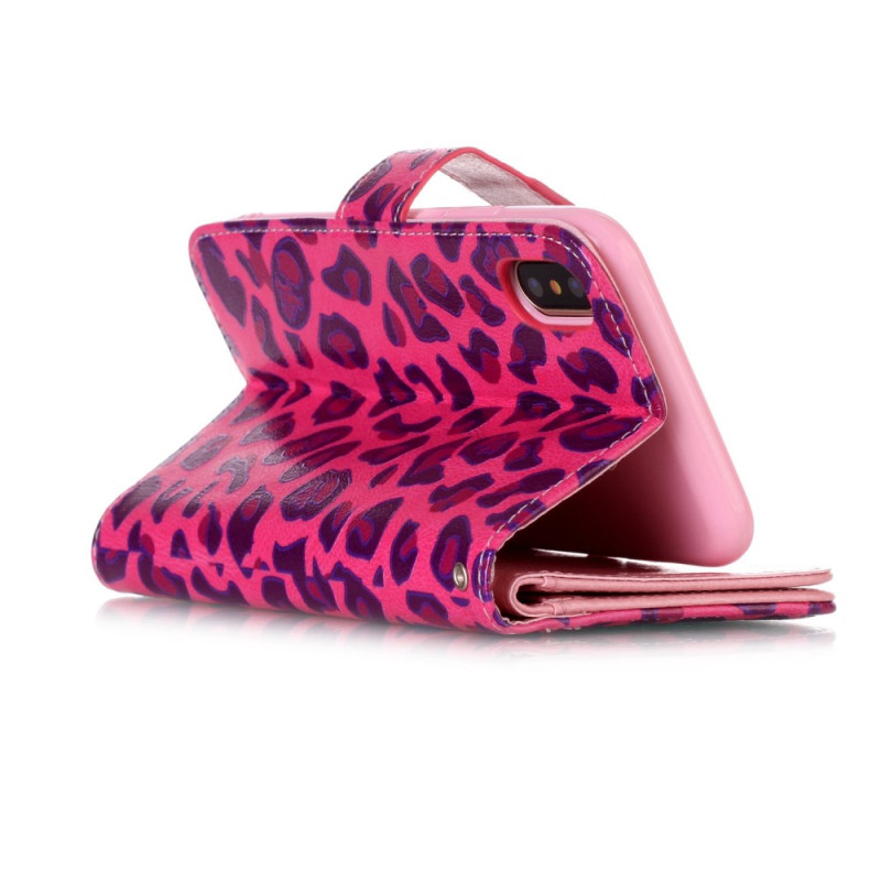 iPhone XS Max Cover 9 Slots - Rose Leopard