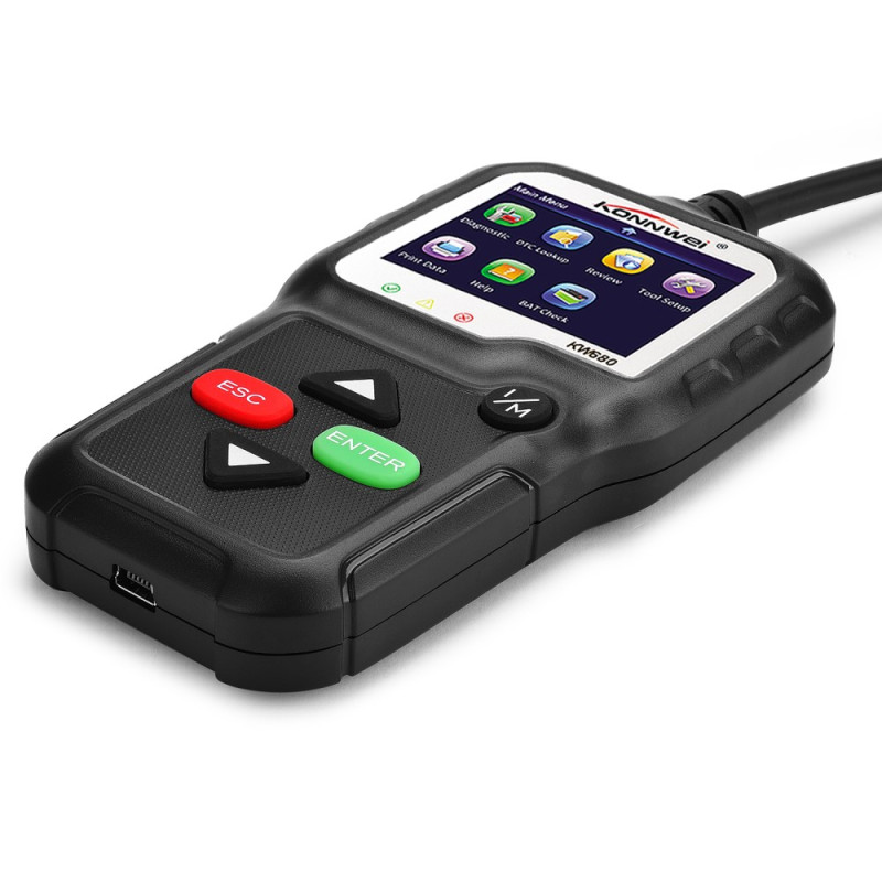 KONNWEI KW680 OBDII/EOBD - skanner OBD2 bildiagnostisk skanner