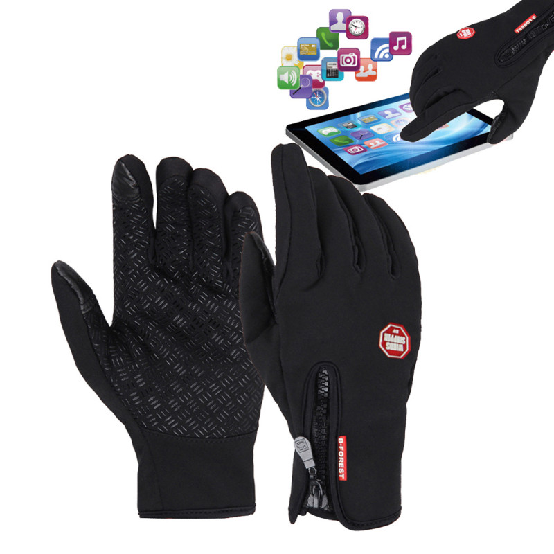 Touch Screen Outdoor Windproof Gloves - Black Medium