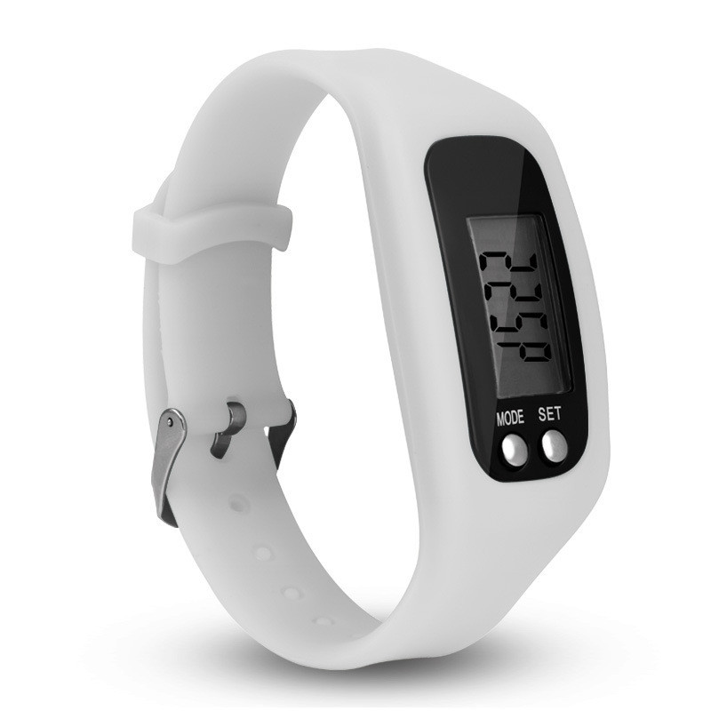 Pedometer Running Step Counter Walking Distance Calorie Counter - White