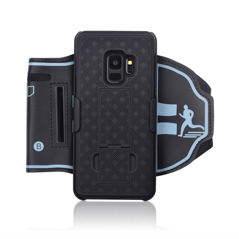 Sports Armband + PC Stripe Hard Cell to Samsung Galaxy S9
