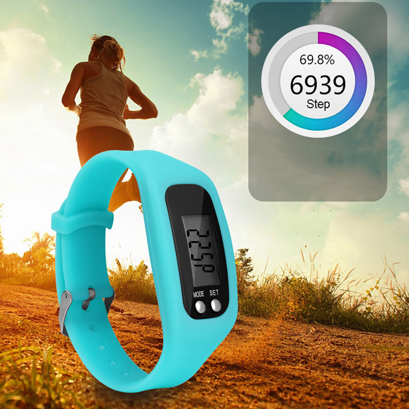 Skridttæller Løbetæller Trintæller Gåafstand Kalorietæller - Hvid