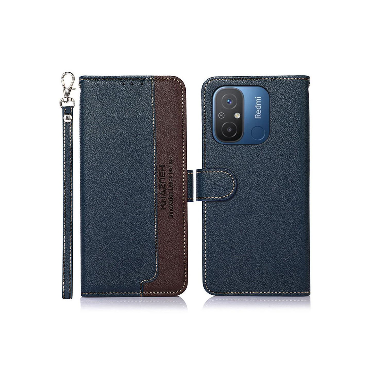 KHAZNEH Phone Cover to Xiaomi Redmi 12C - Blue/Brown