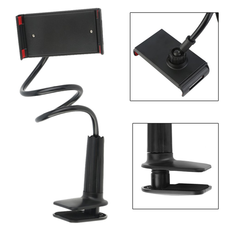 Universal Lazy Bracket for iPad Mobile Phone Tablet Computer - Black