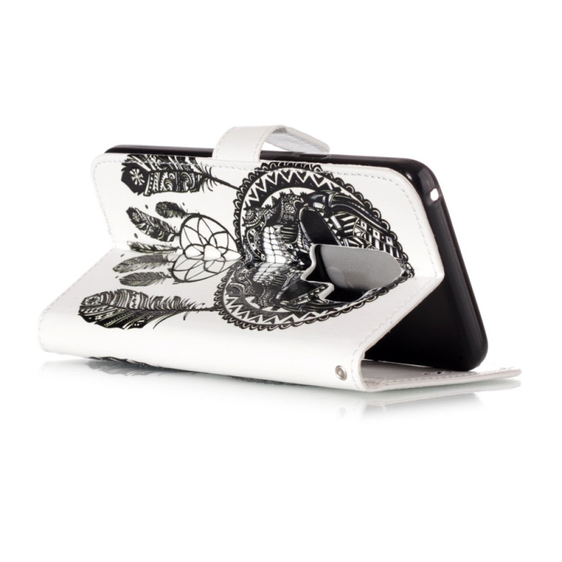 Samsung Galaxy S9 Plus Lompakkokotelo - Skull Dream Catcher