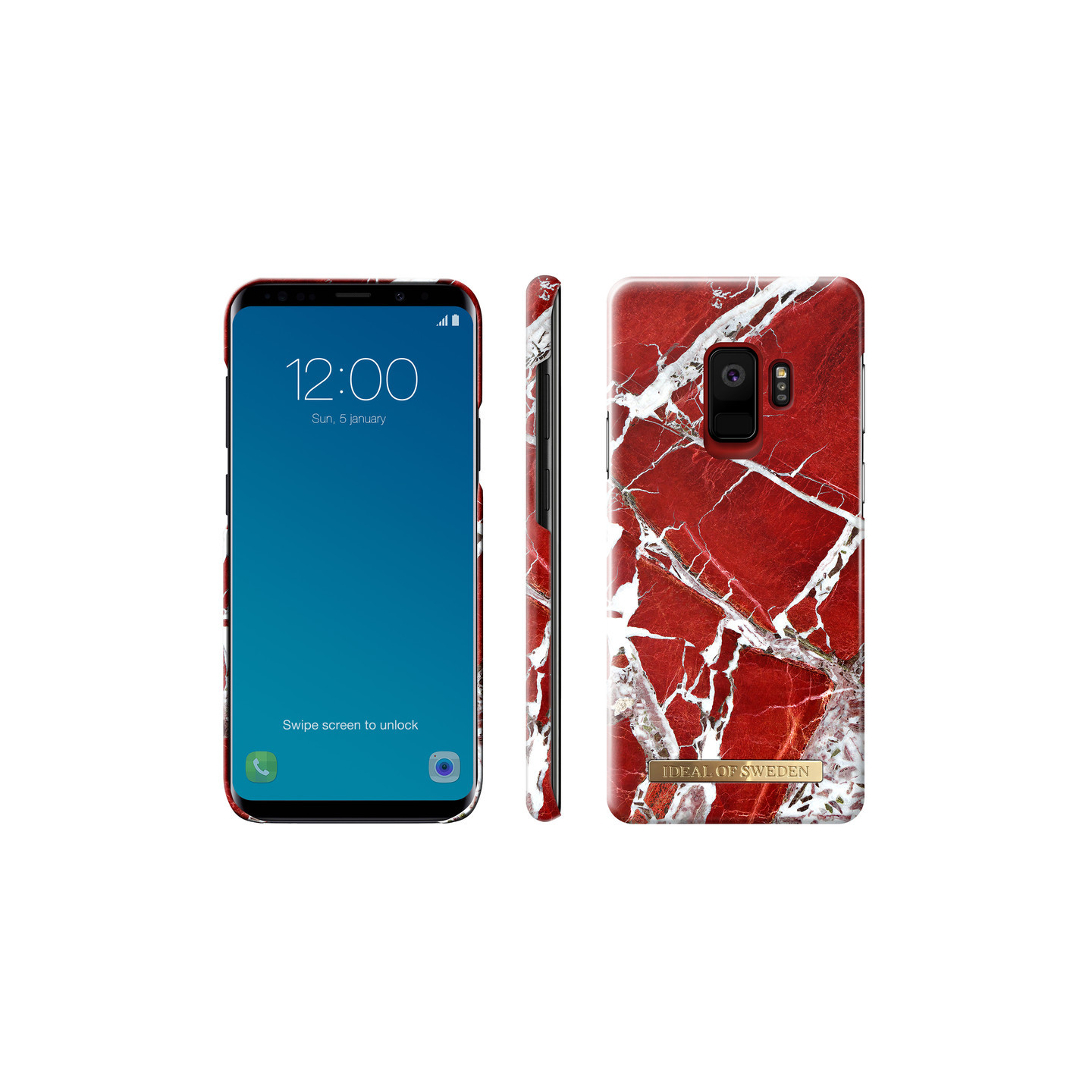 iDeal Of Sweden Samsung Galaxy S9 - SCARLET RED MARBLE