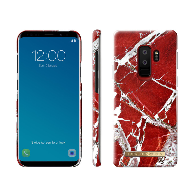 iDeal Of Sweden Samsung Galaxy S9 Plus - SCARLET RED MARBLE