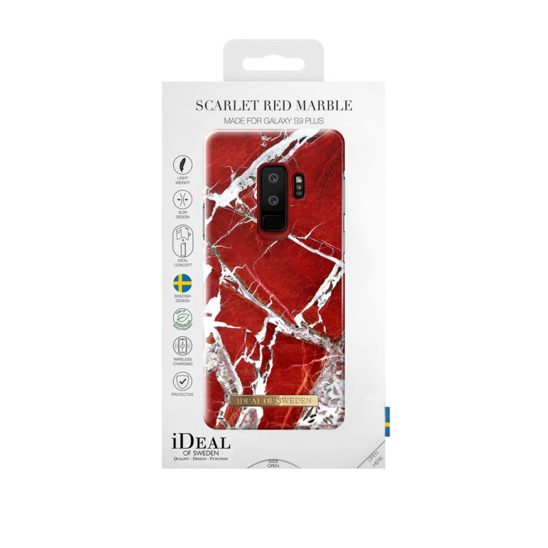 iDeal Of Sweden Samsung Galaxy S9 Plus - SCARLET RED MARBLE