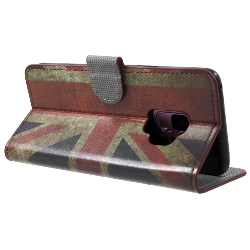 Samsung Galaxy S9 G960 Stand Kansi Suojakuori - Vintage UK Flag