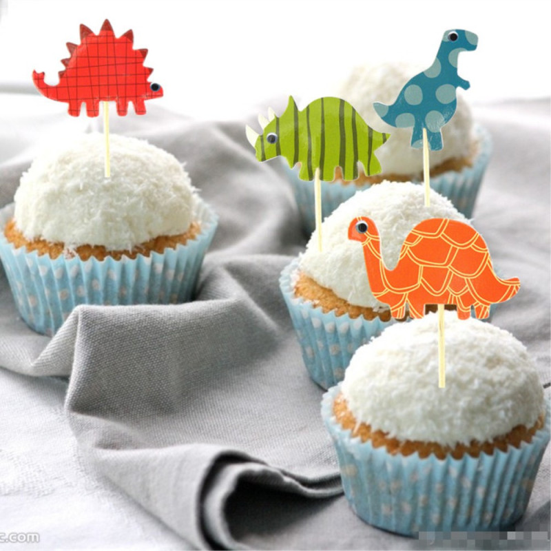 24PCS/Lot Cartoon Pattern Cupcake Topper Cake Decorations