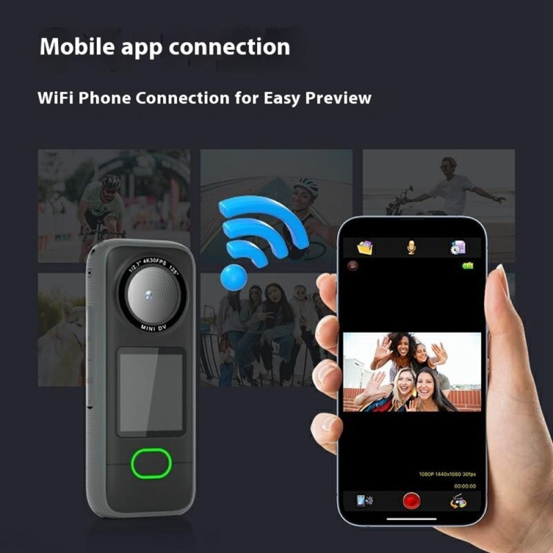 F3 1,4" berøringsskjerm 4K actionkamera IPX6 vanntett mini DV sportskamera + 32 GB kort