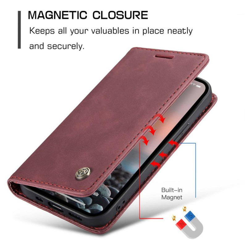 CASEME Retro Wallet Case for iPhone 15 Pro - Red