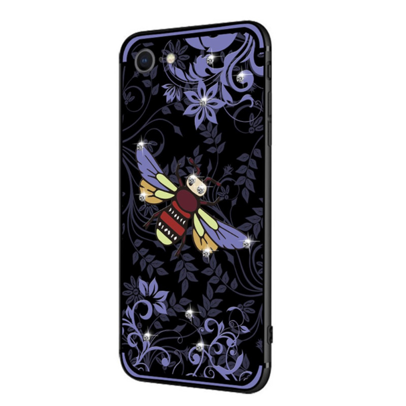 NXE Insect Pattern Rhinestone Decor TPU Kansi - iPhone 8 / 7 - Violetti Bee