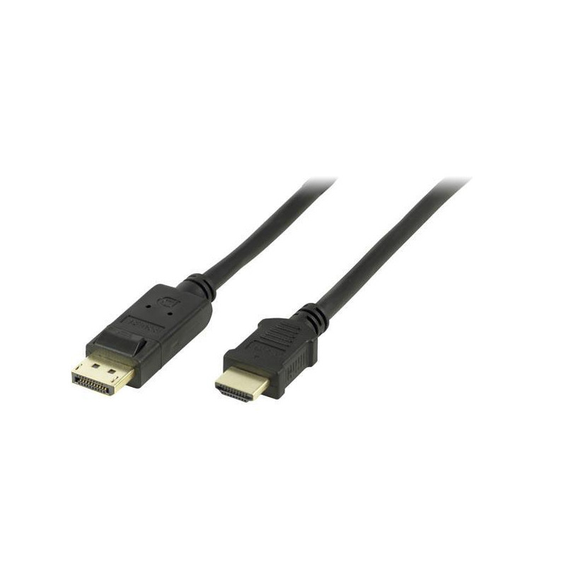 DELTACO DisplayPort - HDMI - monitorikaapeli äänellä 2m