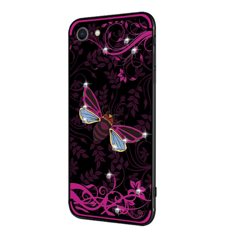 NXE Insect Pattern Rhinestone Decor TPU Cover for iPhone 8 / 7 - Pink Bee
