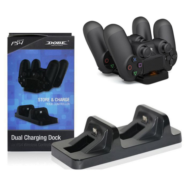 DOBE Playstation 4 Dual Ladestasjon og ladestativ