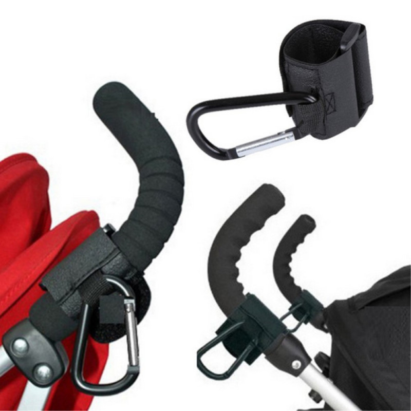 2 PCS Firm Velcro + Aluminium Alloy Stroller Hook for Pram Baby Carriage