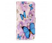 Samsung Galaxy S9 Plus Plånboksfodral - Blue Butterfly and Flower