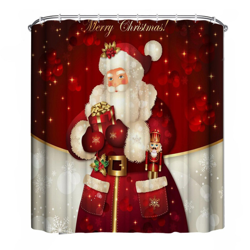 Shower Curtain Christmas Home Decor - Santa Claus