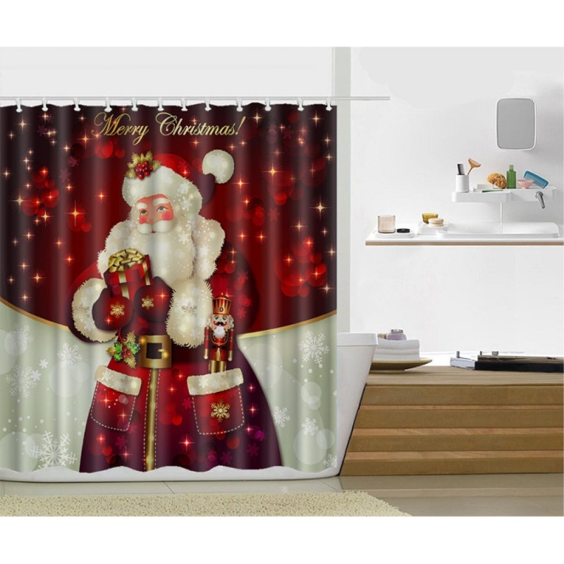Shower Curtain Christmas Home Decor - Santa Claus
