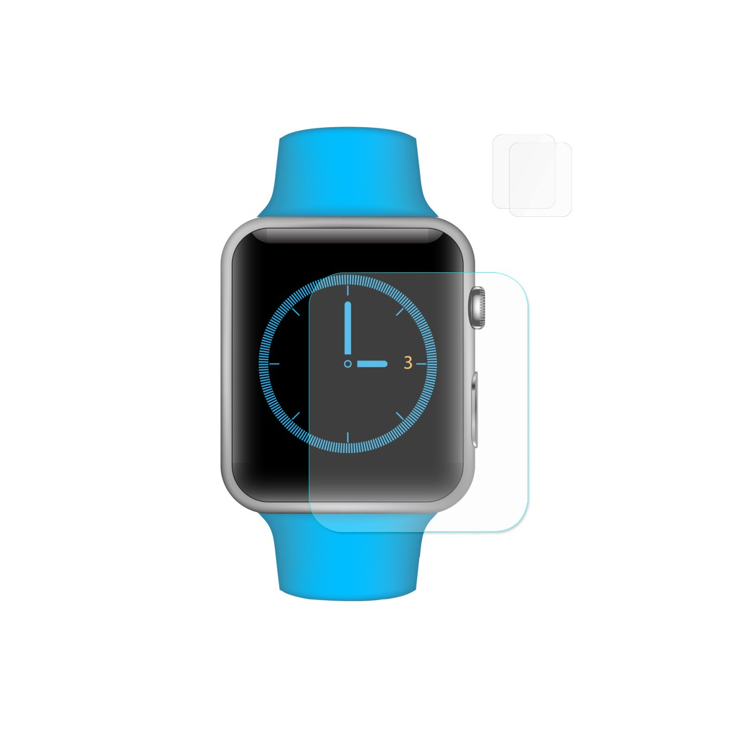 2 stk HAT PRINCE Apple Watch Series 3/2/1 38mm herdet glass 0,2 mm