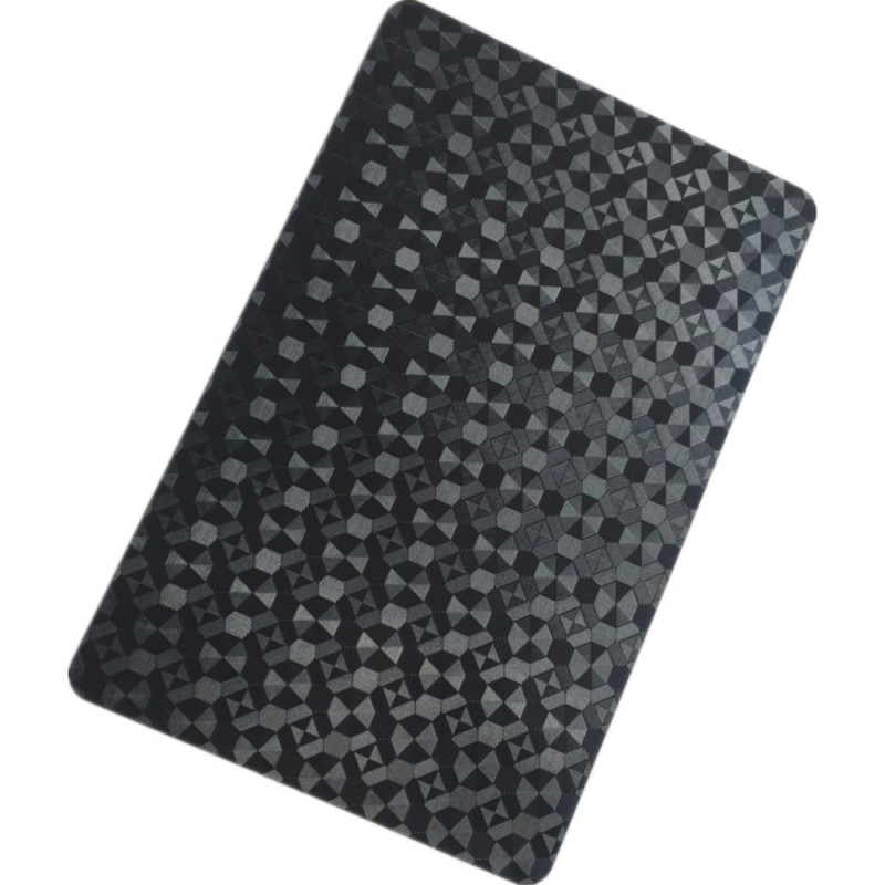 54Pcs Waterproof Plastic Black Geometry Back Poker Playing Cards