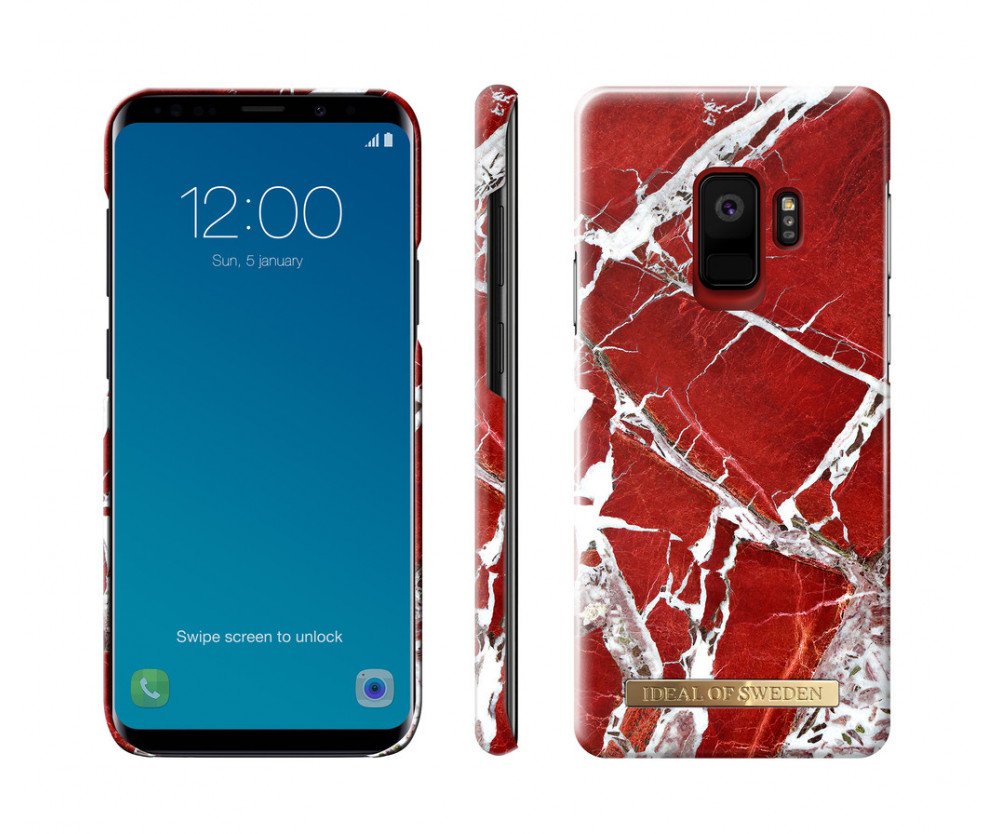 iDeal Of Sweden Samsung Galaxy S9 - SCARLET RED MARBLE