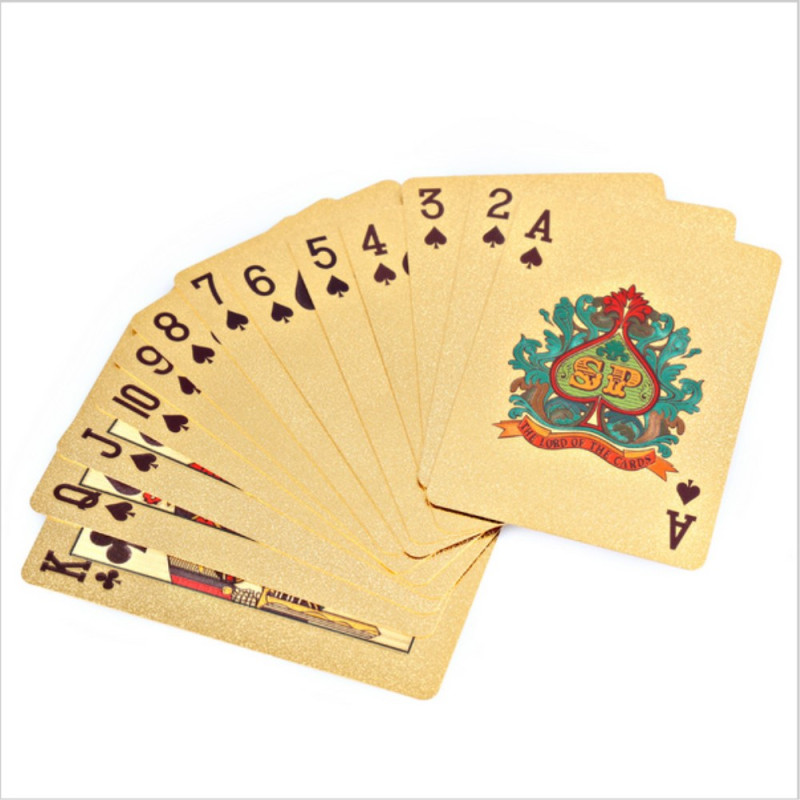 54Pcs Creative Waterproof 100 Dollar Plastic Poker Playing Cards - Gold